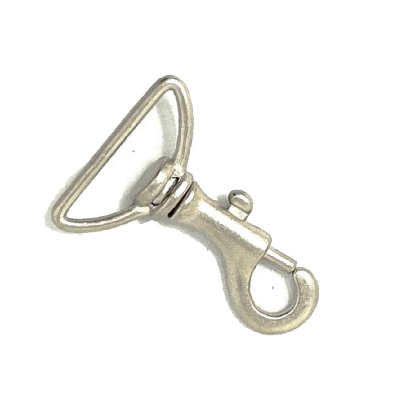 Swivel Hook Nickel Plated Zinc Base Push Down on Side 2 Inches Long 1.5 Inch Loop